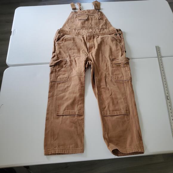 Duluth Trading Bib Overalls Mens 42x30 Workwear Double Knee Utility Pockets - Picture 1 of 13